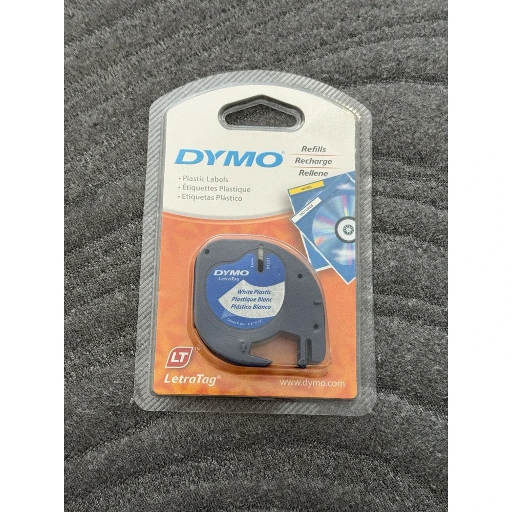 DYMO LetraTag Plastic Label Tape Cassette 1/2
